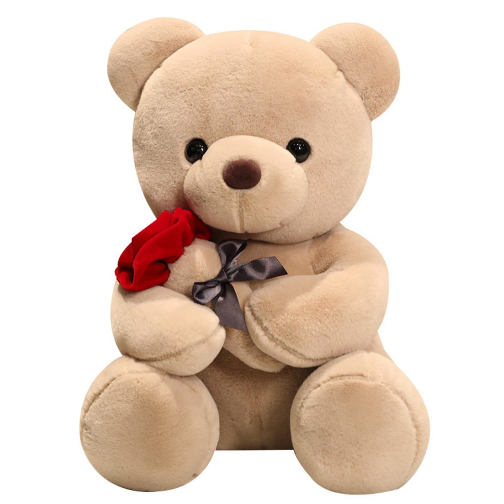 Amazon.co.jp: クマ ぬいぐるみ 抱きまくら バラの花を持った熊
